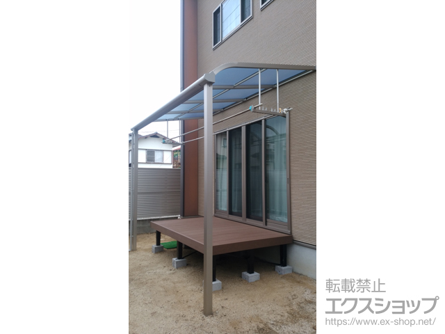 熊本県熊本市ののテラス屋根 ソラリア R型 テラスタイプ 単体 積雪〜20cm対応 施工例