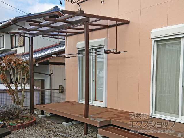 岐阜県美濃市ののテラス屋根 サザンテラス (パーゴラ仕様) テラスタイプ 単体 積雪〜20cm対応 施工例