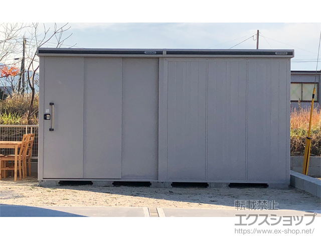 鹿児島県薩摩川内市のの物置・屋外倉庫 エルモ 一般型 4430×2220×2358 左扉タイプ LMD-4422HL-CB 施工例