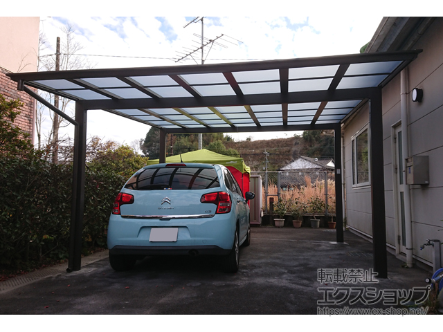 鹿児島県姶良郡湧水町ののカーポート ネスカF (フラットスタイル) ワイド 積雪〜20cm対応 施工例
