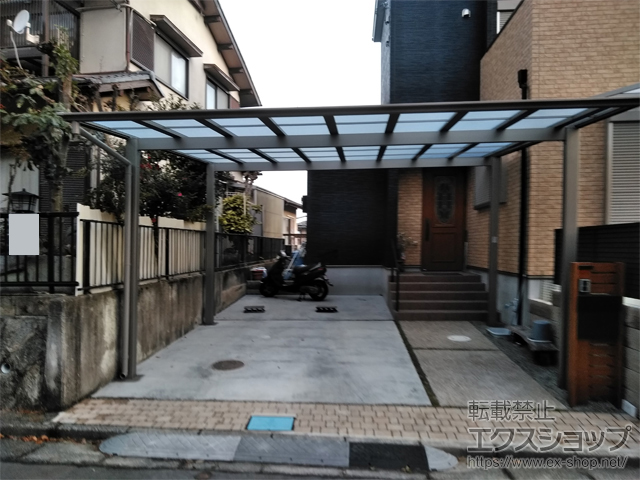 兵庫県川西市ののカーポート ソリッドポート ワイド 積雪〜20cm対応 施工例