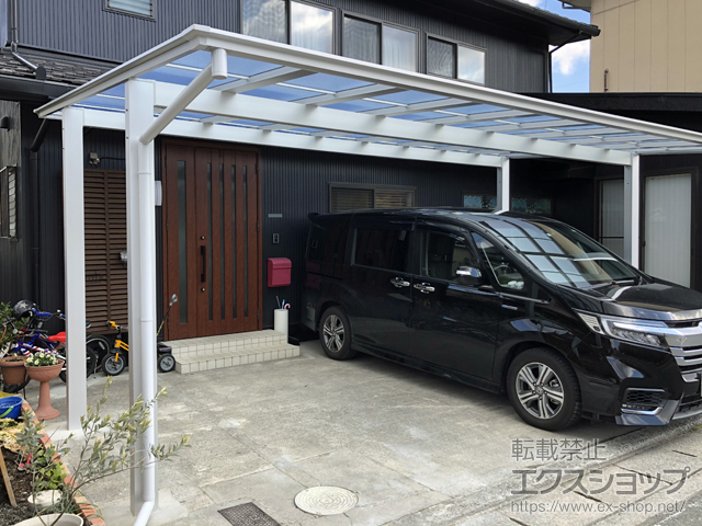 岡山県新見市ののカーポート ソリッドポート ワイド 積雪〜20cm対応 施工例