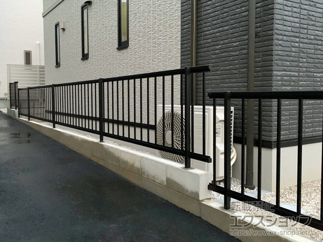愛知県豊田市ののフェンス・柵 ミエッタフェンス 防犯たて格子タイプ 自由柱施工 施工例