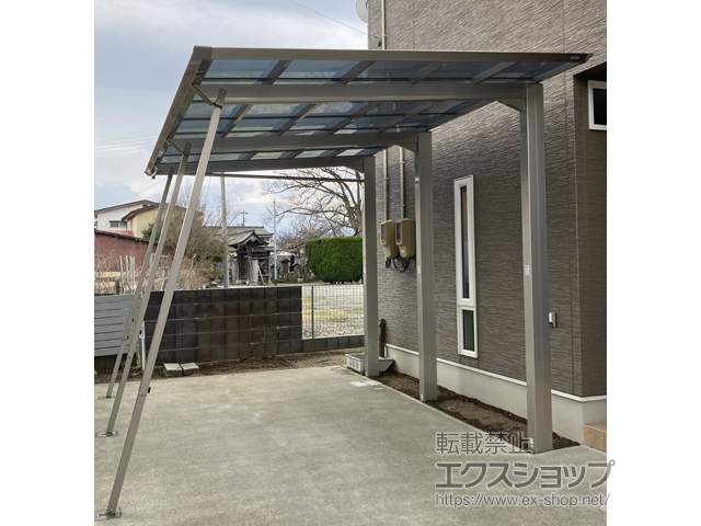 福島県会津若松市ののカーポート スマートポートHG 片型支持タイプ 積雪〜50cm対応 施工例