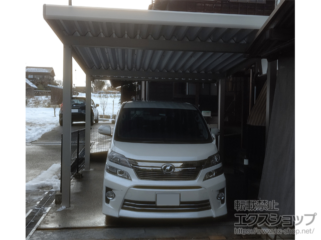 京都府京丹後市ののカーポート ジーポートneo Aタイプ 角柱4本柱 積雪~100cm対応 施工例