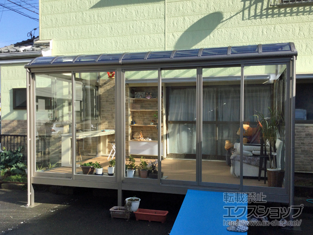 静岡県浜松市ののテラス囲い・サンルーム サニージュ R型 床納まり ランマ無 積雪〜20cm対応 施工例