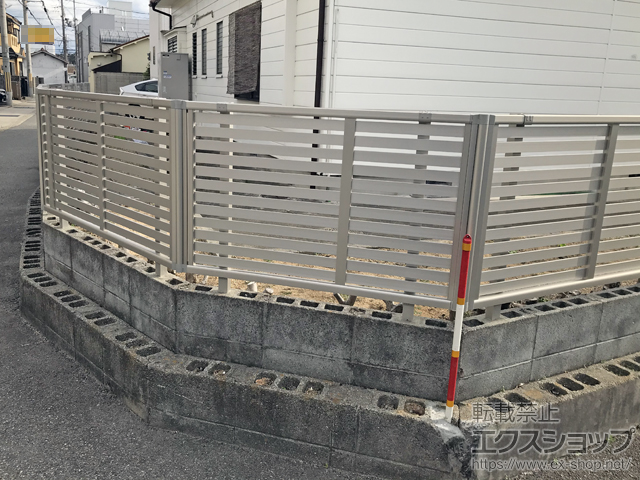 兵庫県神戸市ののフェンス・柵 シンプレオフェンス3型 横太格子 自由柱施工 施工例