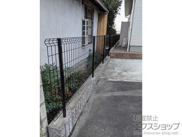 茨城県日立市ののフェンス・柵 イーネットフェンス 3F型 自由柱施工 施工例
