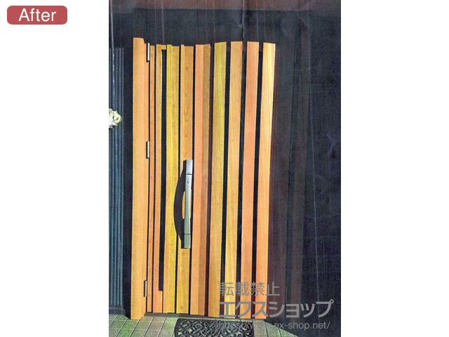 群馬県安中市のLIXIL リクシル（トステム）の玄関ドア リシェント玄関ドア3 断熱K4仕様 親子仕様(ランマ無)R G14型 ※タッチキー仕様(キー付リモコン) 施工例