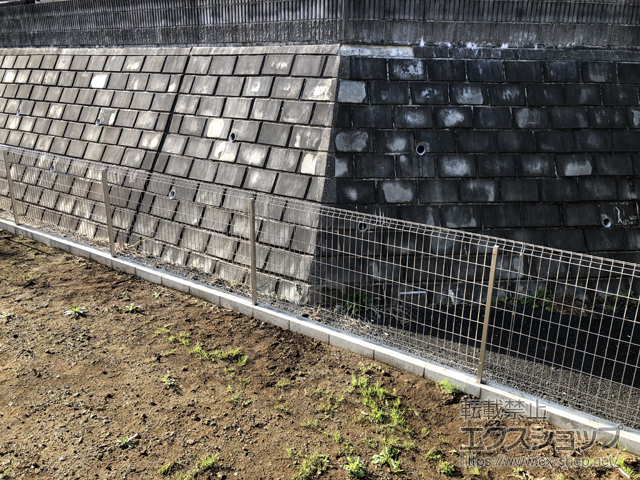 千葉県千葉市ののフェンス・柵 イーネットフェンス 2F型 自由柱施工 施工例