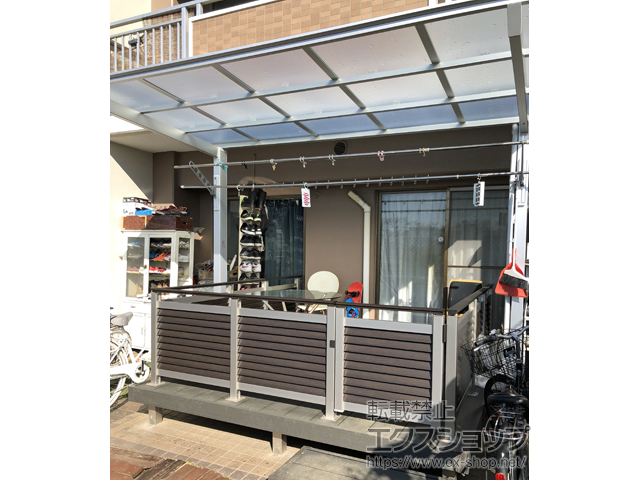 埼玉県越谷市ののテラス屋根 フーゴF 独立テラスタイプ 単体 積雪〜20cm対応 施工例