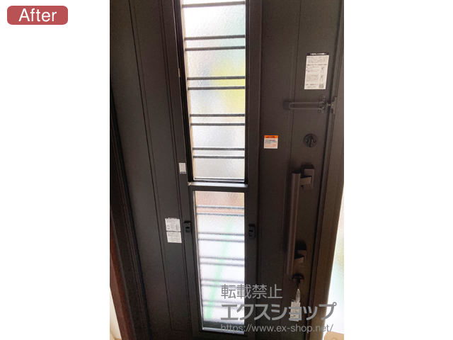 大阪府高槻市のの二重窓（内窓）、玄関ドア リシェント玄関ドア3 アルミ仕様 片袖仕様(ランマ無)R C83N型 ※手動仕様 施工例