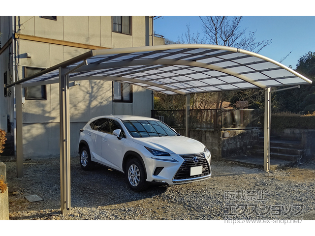 栃木県足利市ののカーポート ネスカR (ラウンドスタイル) ワイド 積雪〜20cm対応 施工例