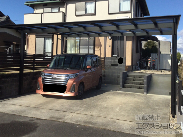 愛知県稲沢市ののカーポート ネスカF (フラットスタイル) ワイド 積雪〜20cm対応 施工例