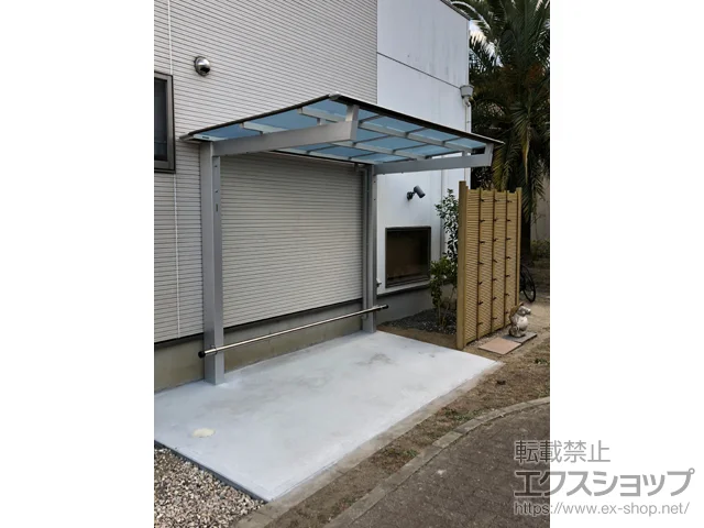 大阪府貝塚市の三協アルミのサイクルポート・自転車置き場 ニューマイリッシュミニ 通常勾配 前上がり マテリアルカラー 施工例