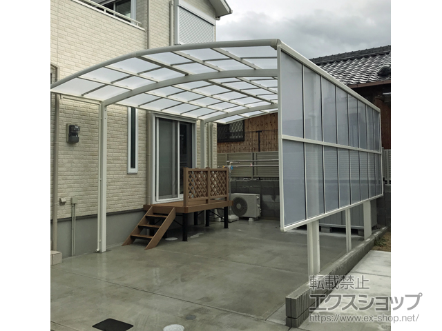 大阪府堺市ののカーポート ネスカR (ラウンドスタイル) ワイド 積雪〜20cm対応 施工例