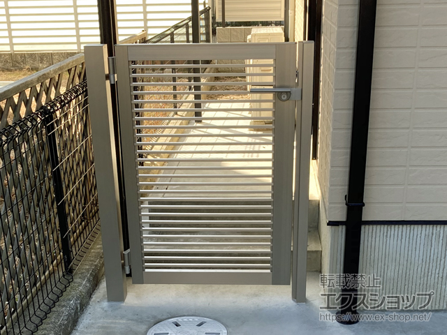 兵庫県神戸市のの門扉 開き門扉AB YR2型 片開き 柱使用 施工例