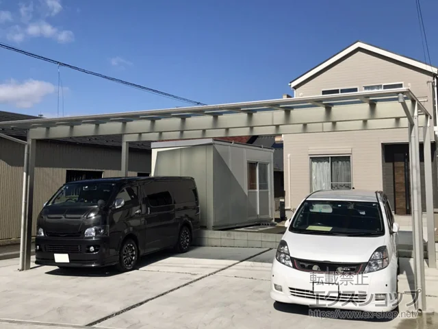 愛知県一宮市のYKKAPのカーポート エフルージュ トリプル FIRST 積雪～20cm対応 施工例