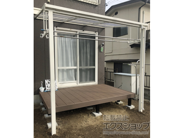 宮城県仙台市ののテラス屋根 ソラリア F型 テラスタイプ 単体 積雪〜20cm対応 施工例