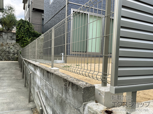 兵庫県神戸市ののフェンス・柵 イーネットフェンス 3F 自由柱施工 施工例