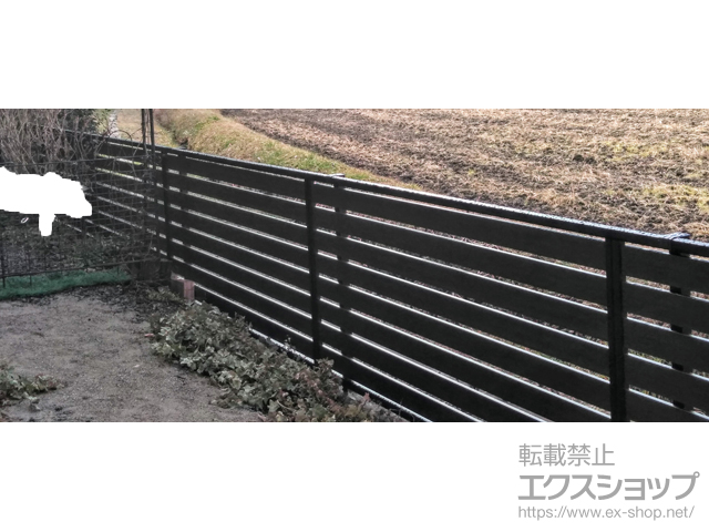 三重県伊賀市ののフェンス・柵 モクアルフェンス 横板タイプ 自由柱施工 施工例