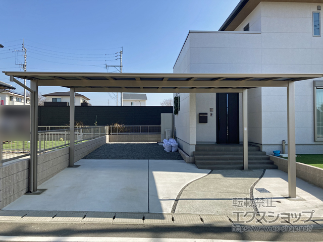 熊本県熊本市ののカーポート ネスカF (フラットスタイル) ワイド 積雪〜20cm対応 施工例