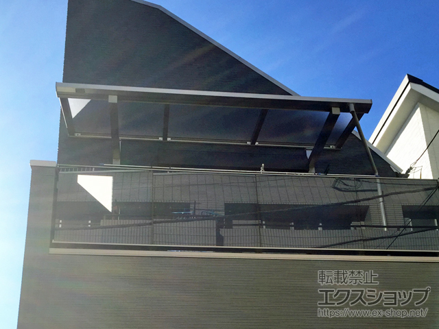 東京都杉並区ののバルコニー・ベランダ屋根 ソラリア F型 ルーフタイプ 単体積雪〜20cm対応 施工例