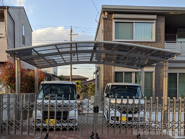 千葉県市原市ののカーポート ネスカR (ラウンドスタイル) ワイド 積雪〜20cm対応 施工例