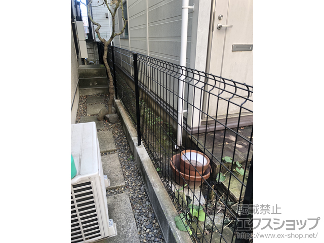 東京都品川区ののフェンス・柵 イーネットフェンス 3F型 自由柱施工 施工例