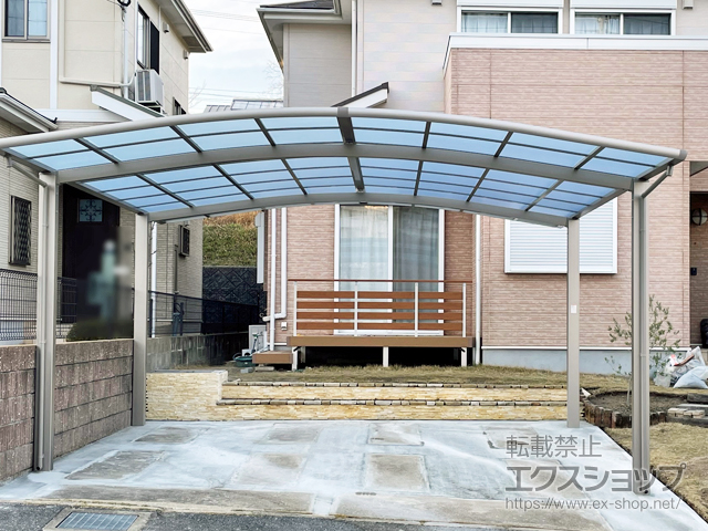 福岡県福岡市ののカーポート ネスカR (ラウンドスタイル) ワイド 積雪〜20cm対応 施工例