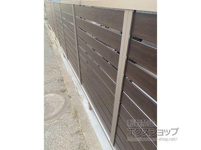 東京都足立区ののフェンス・柵 モクハイフェンス　アルミ多段柱仕様*上段のみ　 施工例