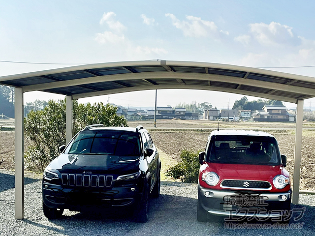 三重県三重郡菰野町ののカーポート ネスカR (ラウンドスタイル) ワイド 積雪〜20cm対応 施工例