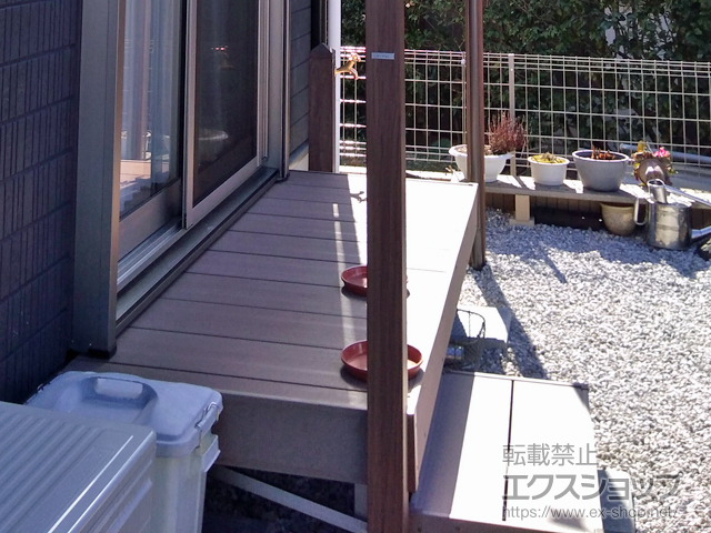東京都稲城市のLIXIL リクシル（トステム）のウッドデッキ レストステージ 幕板納まり 施工例