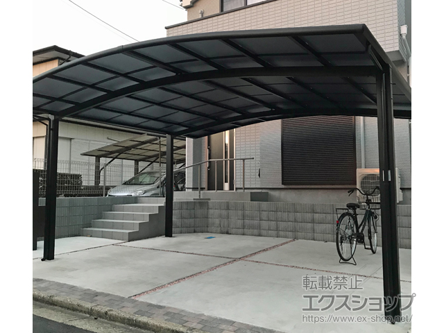 千葉県成田市ののカーポート ネスカR (ラウンドスタイル) ワイド 積雪〜20cm対応 施工例