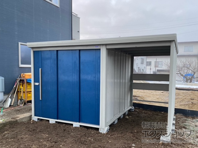 長野県須坂市のの物置・屋外倉庫 Mr.ストックマン プラスアルファ 多雪型 結露減少型 3715×2622×2110（TP-SZ3726） TP-SZ3726-DB 施工例