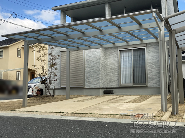 奈良県磯城郡田原本町ののカーポート エフルージュ ツイン FIRST 積雪〜20cm対応 施工例