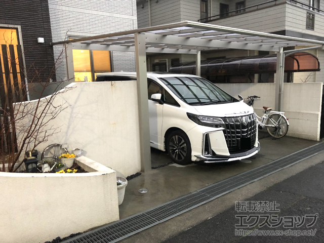 大阪府羽曳野市ののカーポート エフルージュ ツイン FIRST 積雪〜20cm対応 施工例
