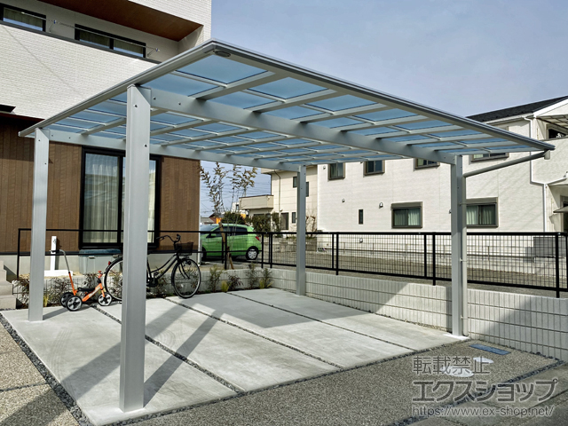 愛知県春日井市ののカーポート エフルージュ ツイン FIRST 積雪〜20cm対応 施工例