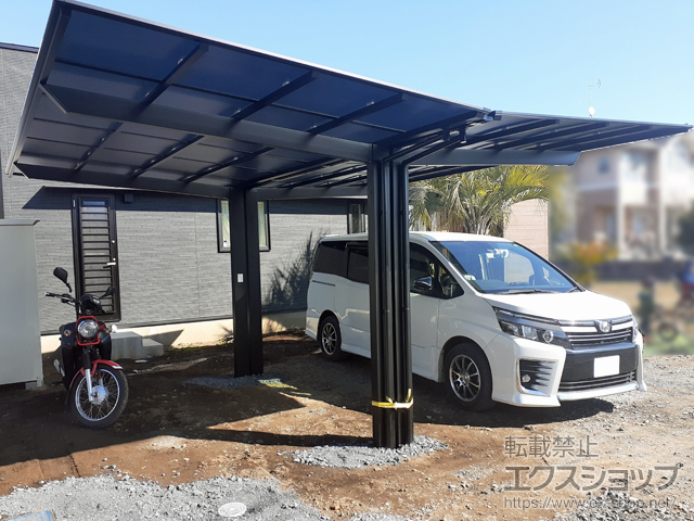 茨城県水戸市ののカーポート ネスカF (フラットスタイル) Y合掌 積雪〜20cm対応 施工例