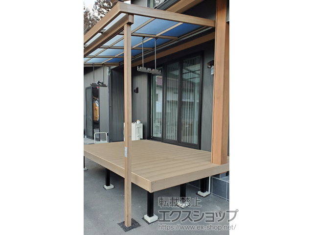 広島県三次市ののテラス屋根 シュエット 1500 テラスタイプ 単体 積雪〜50cm対応 施工例