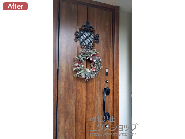 愛知県名古屋市のLIXIL リクシル（トステム）の玄関ドア リシェント玄関ドア3 断熱K4仕様 片開き仕様(ランマ無)L D77型 ※タッチキー仕様(リモコンタイプ) 施工例