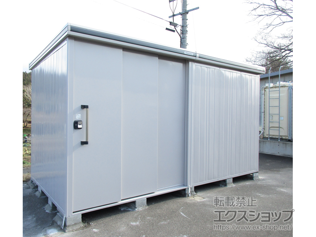 山形県飽海郡遊佐町のの物置・屋外倉庫 エルモ 積雪型 4430×2220×2358 左扉タイプ（LMDS-4422HL） LMDS-4422HL-CB 施工例