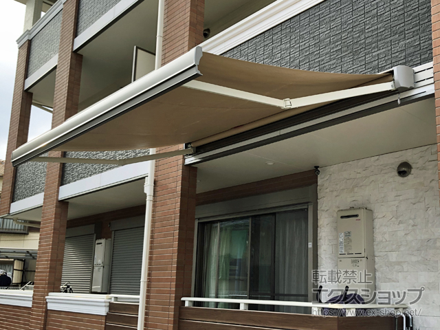 兵庫県明石市のLIXIL リクシル（トステム）のオーニング・日よけ 彩風 あやかぜ S型 手動式 施工例