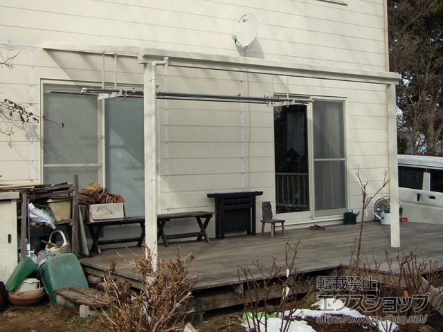 長野県東筑摩郡山形村ののテラス屋根 ソラリア F型 1500 テラスタイプ 単体　積雪〜50cm対応 施工例