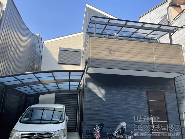 大阪府大阪市ののバルコニー・ベランダ屋根 ソラリア R型 屋根タイプ 単体 積雪〜20cm対応 施工例