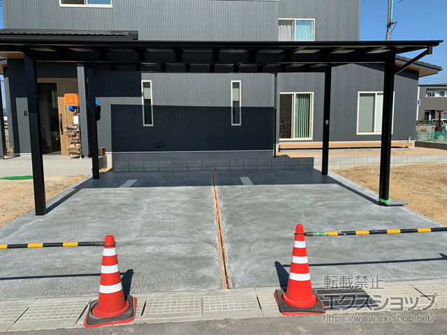 広島県福山市ののカーポート ネスカF (フラットスタイル) ワイド 積雪〜20cm対応 施工例