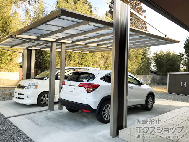 山梨県北杜市ののカーポート マイポートOrigin オリジン 横連棟 積雪〜50cm対応 施工例