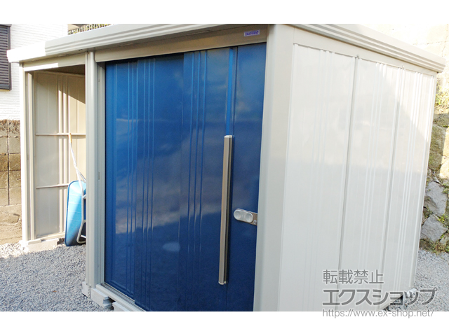 鹿児島県鹿児島市のの物置・屋外倉庫 Mr.ストックマン プラスアルファ 一般型 3347×2290×2110（TP-3322） TP-3322-DB 施工例