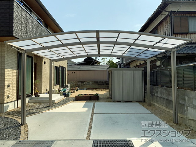 滋賀県草津市ののカーポート ネスカR (ラウンドスタイル) ワイド 積雪〜20cm対応 施工例
