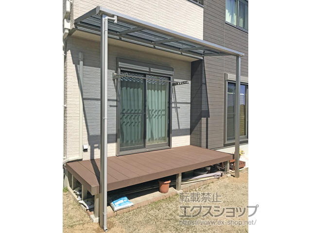 福岡県小郡市ののテラス屋根 プレシオステラスII F型 テラスタイプ 単体 積雪〜20cm対応 施工例